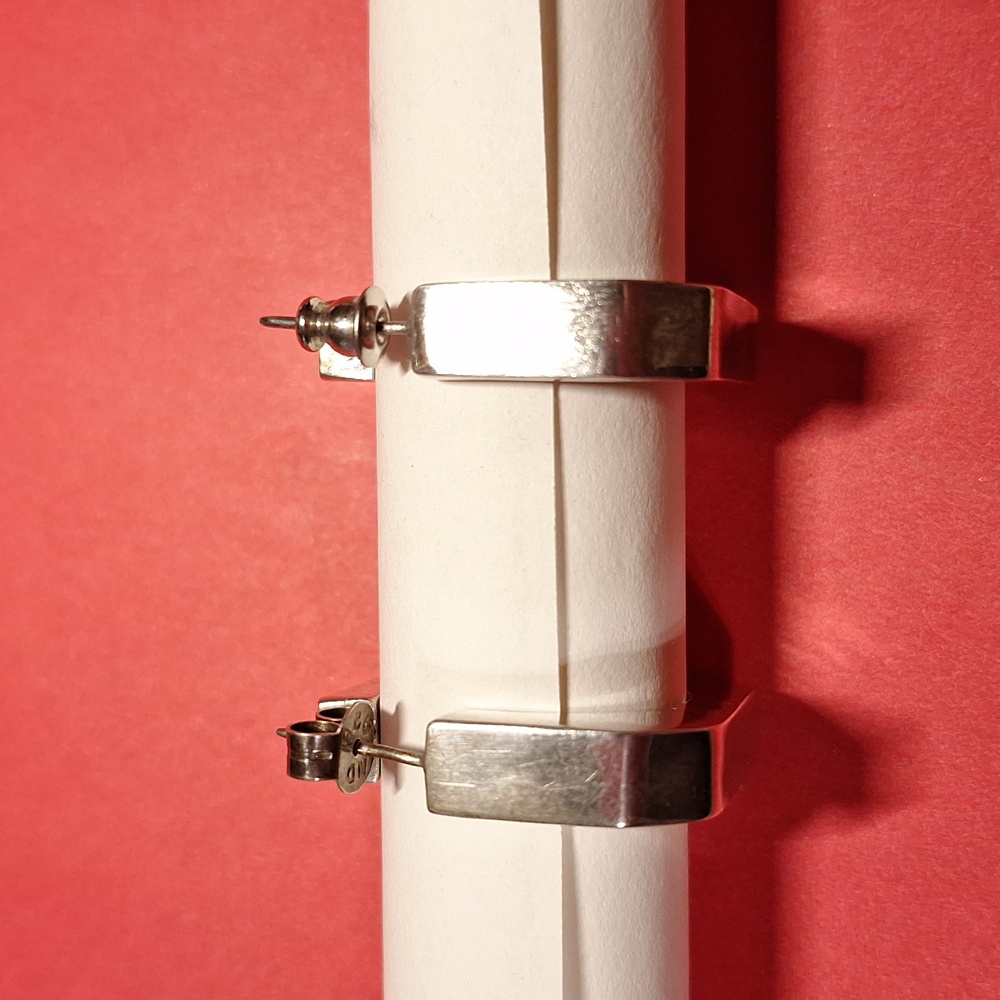Silver Square Band Rings - Picture 2 of 3